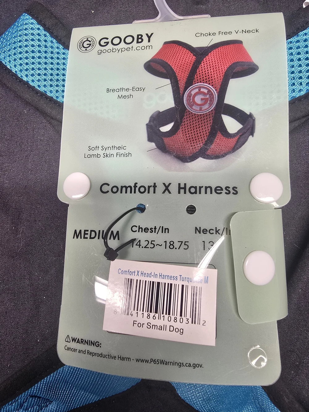 GOOBY Comfort X-Harness in Bright Teal Blue Medium